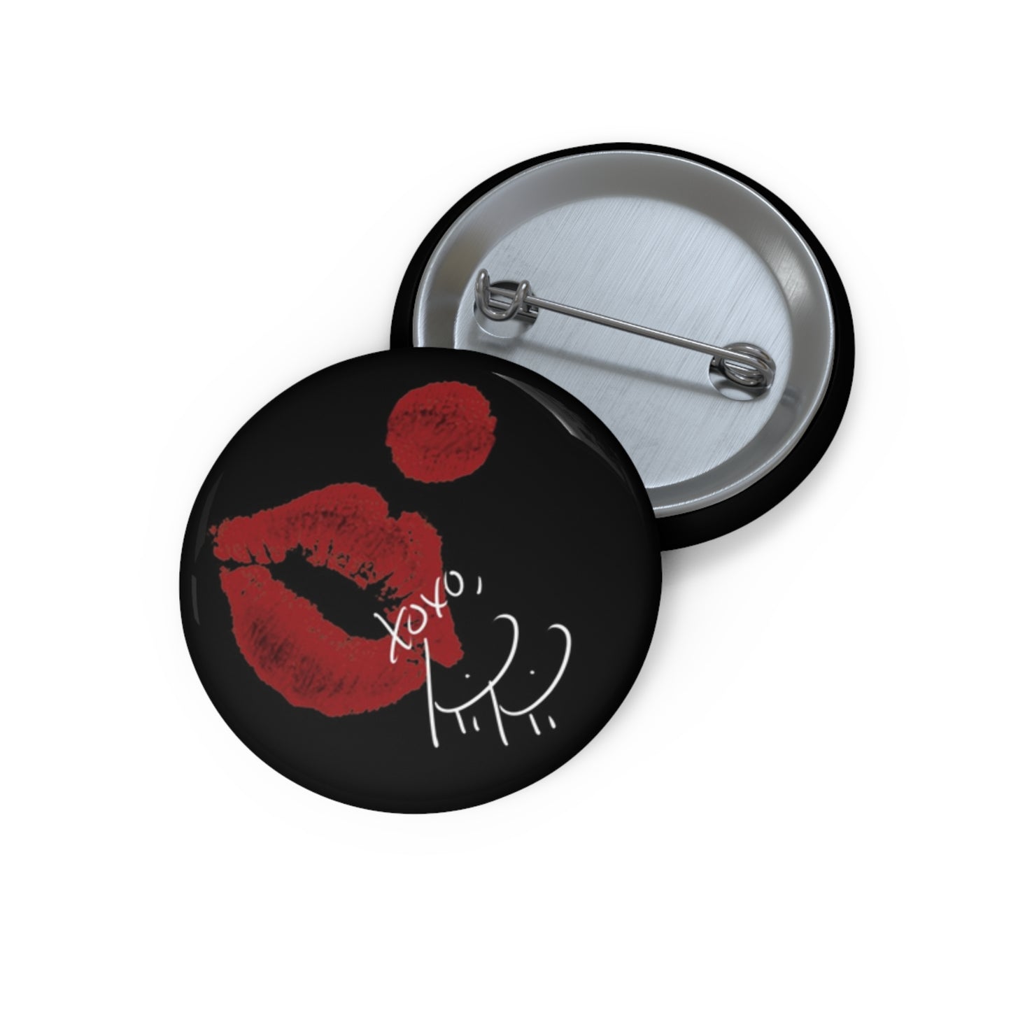 Clown Kiss Button (black)